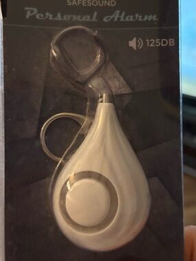 Safesound White Personal Alarm Keychain - 125dB